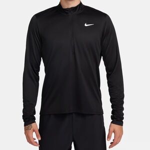 NIKE Running Dri-Fit 1/4 Zip Long Sleeve Top Black Large